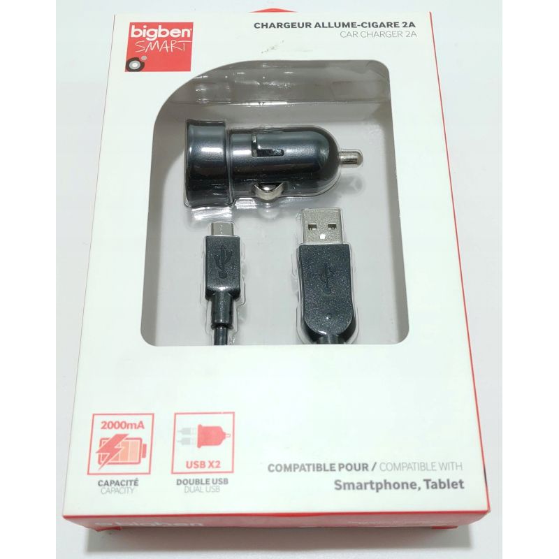 Ładowarka samochodowa BigBen 2A 2xUSB + kabel