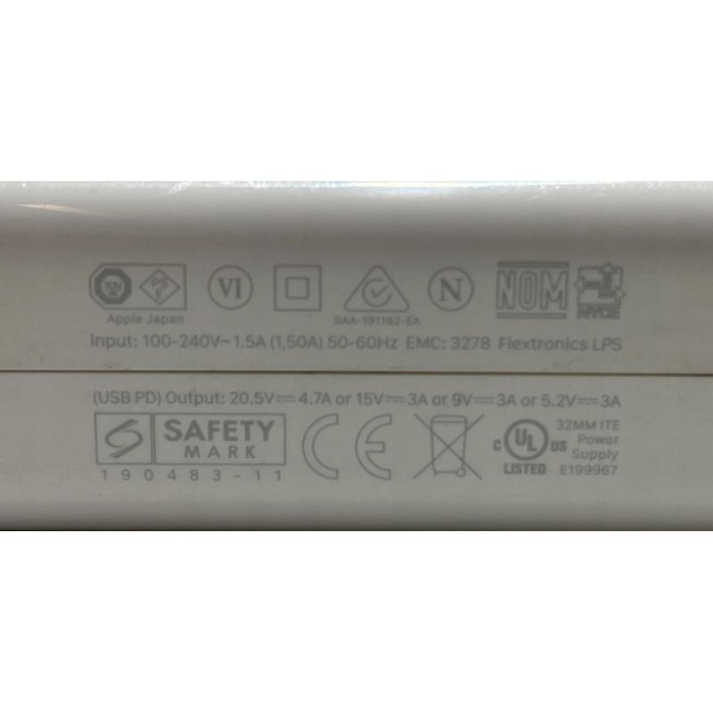 Zasilacz APPLE USB-C A2166 96W + kabel