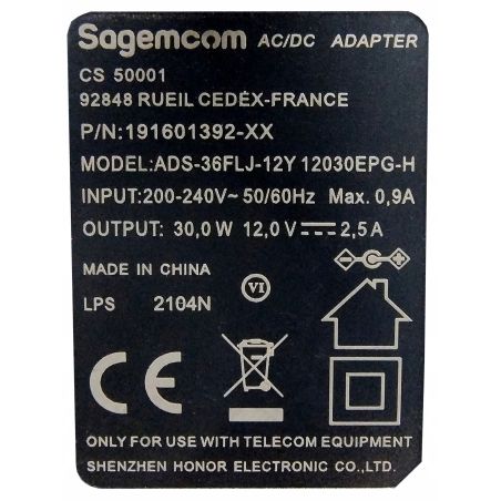 ZASILACZ WTYCZKOWY 12V 2.5A 30W DO TAŚM LED KAMER SAGEMCOM 5.5x2.5mm ZASILACZ WTYCZKOWY 12V 2.5A 30W DO TAŚM LED KAMER SAGEMCOM 5.5x2.5mm