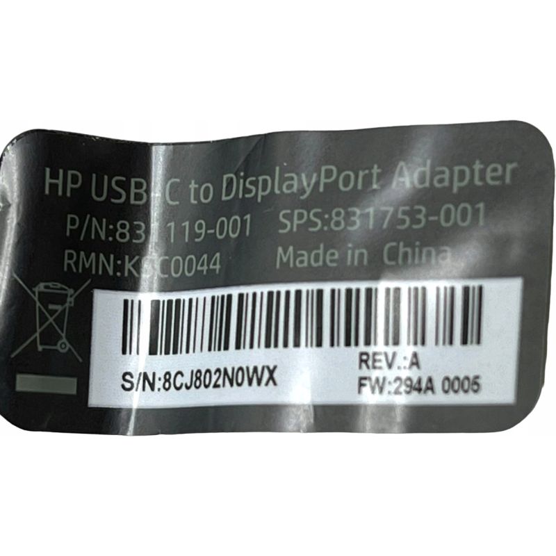 KABEL ADAPTER HP USB-C DisplayPort DP N9K78AA 2K 4K