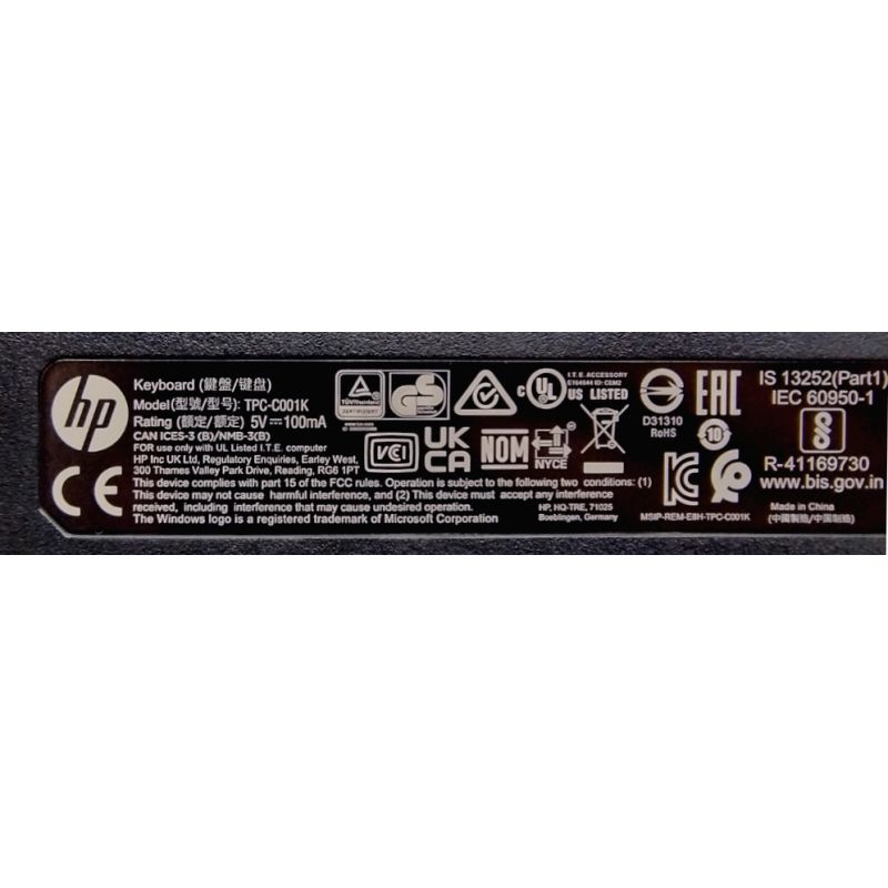 Klawiatura HP USB Slim CCID SmartCard TPC-C001K