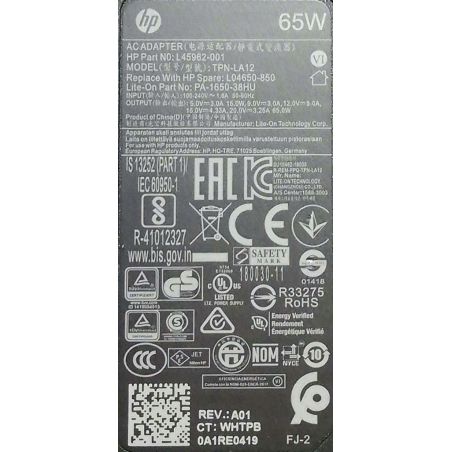 ZASILACZ HP SLIM 65W 20V 3.25A USB-C TYP C OPLOT