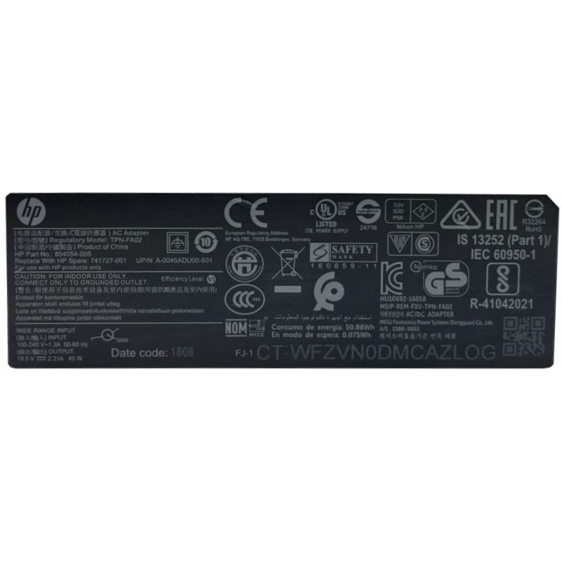 ZASILACZ HP 45W 19.5V 2.31A 4.5x3.0 BLUE TIP