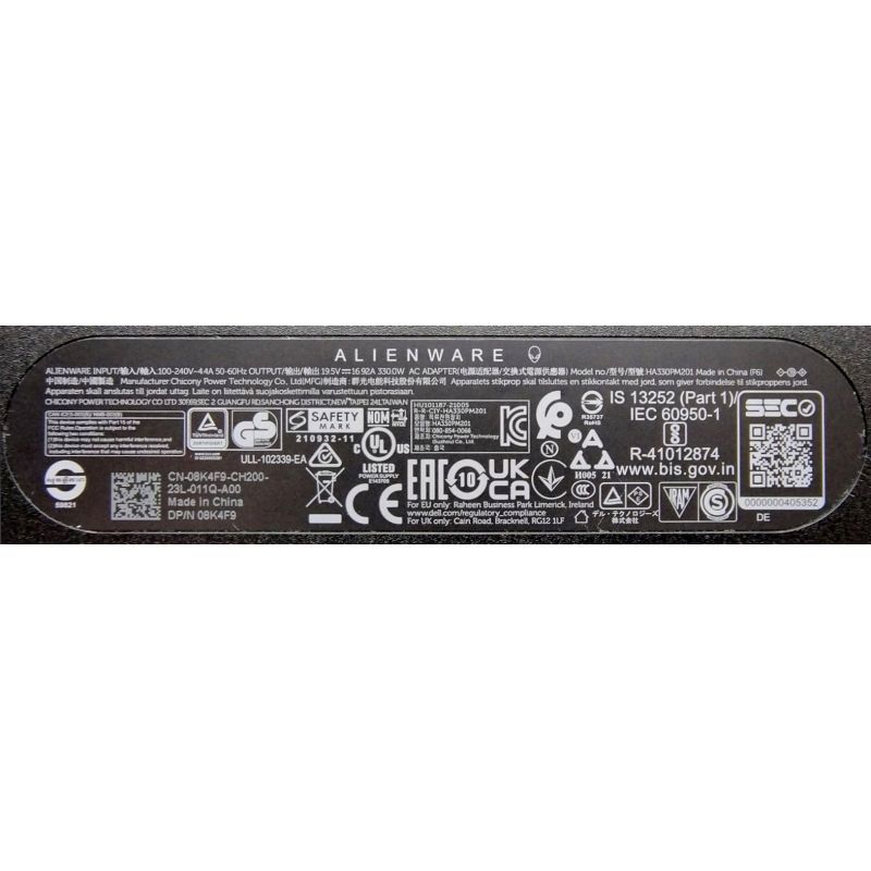 ZASILACZ DELL ALIENWARE 330W 19.5V DA330PM201 PIN