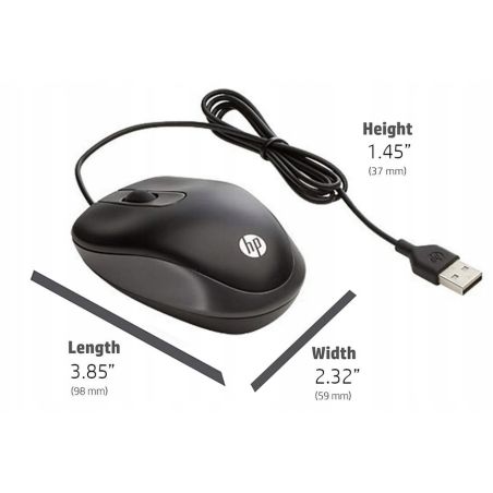 Mysz przewodowa podróżna optyczna HP MOHQUO na USB Travel Mouse