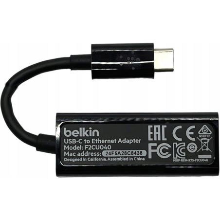 KARTA SIECIOWA USB-C BELKIN RJ45 LAN ETHERNET 1000Mbps GIGABIT