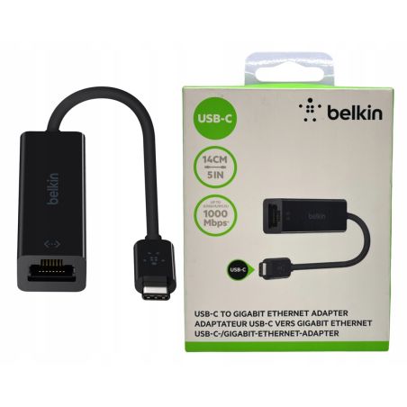 KARTA SIECIOWA USB-C BELKIN RJ45 LAN ETHERNET 1000Mbps GIGABIT