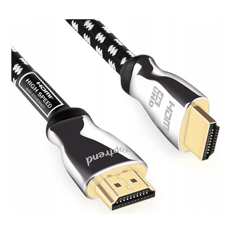 Nowy KABEL HDMI-HDMI 0.9m UHD 4K w oplocie