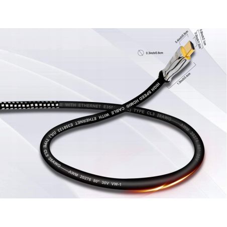 Nowy KABEL PRZEWÓD HDMI-HDMI 0.9m UHD 4K w oplocie