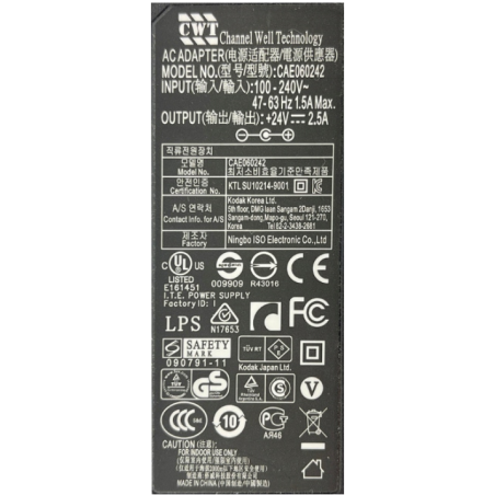 ZASILACZ CWT 24V 2.5A 60W 5.5mm x 2.5mm