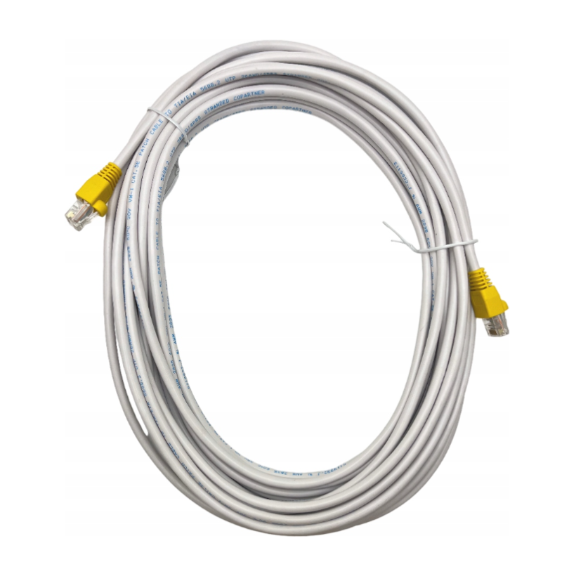 KABEL PRZEWÓD SIECIOWY LAN Patchcord RJ-45 UTP CAT 5e 10m BIAŁY