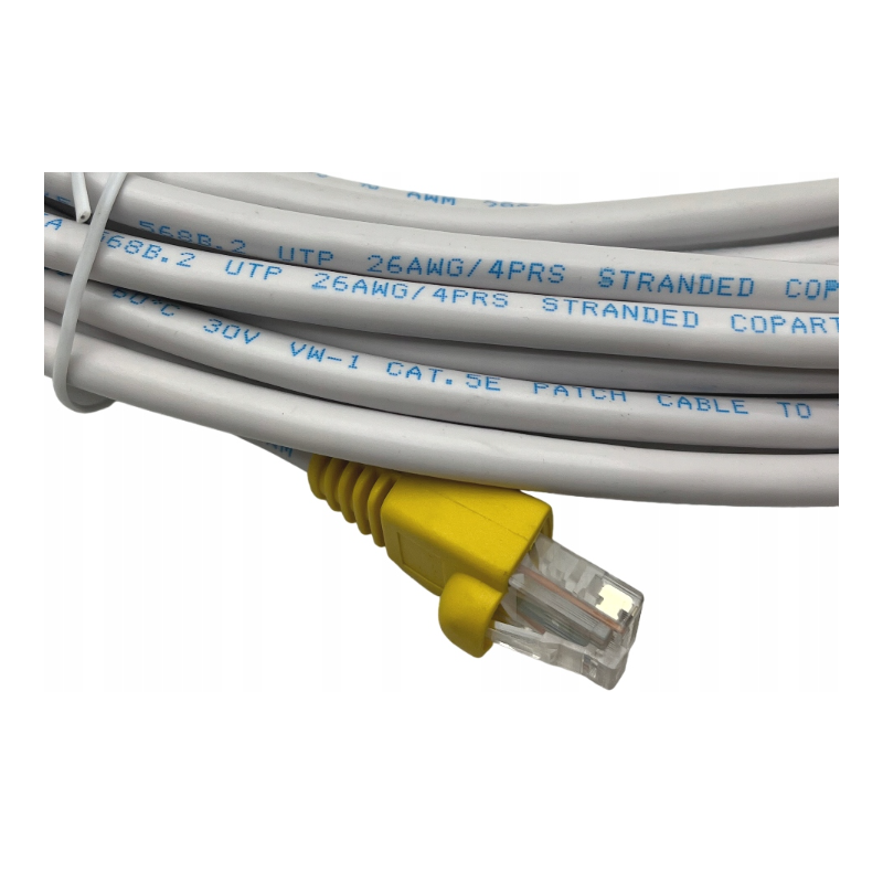 KABEL LAN CAT.5e 10m BIAŁY Patchcord RJ-45 UTP