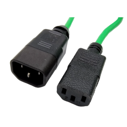 Kabel zasilający przedłużacz przedłużka 230V C13/C14 M/F 1,5-4m zielony