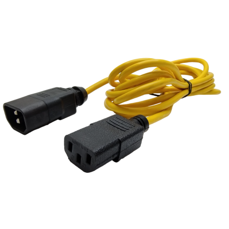 Kabel zasilający przedłużacz przedłużka 230V C13/C14 M/F 1,5-4m żółty