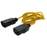 Przedłużka kabla zasilającego C13/C14 1.5m-4m 230V M/F żółty