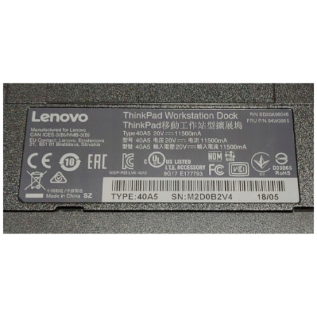 STACJA DOKUJĄCA LENOVO 40A5 USB 3.0 P50 P51 P70P71