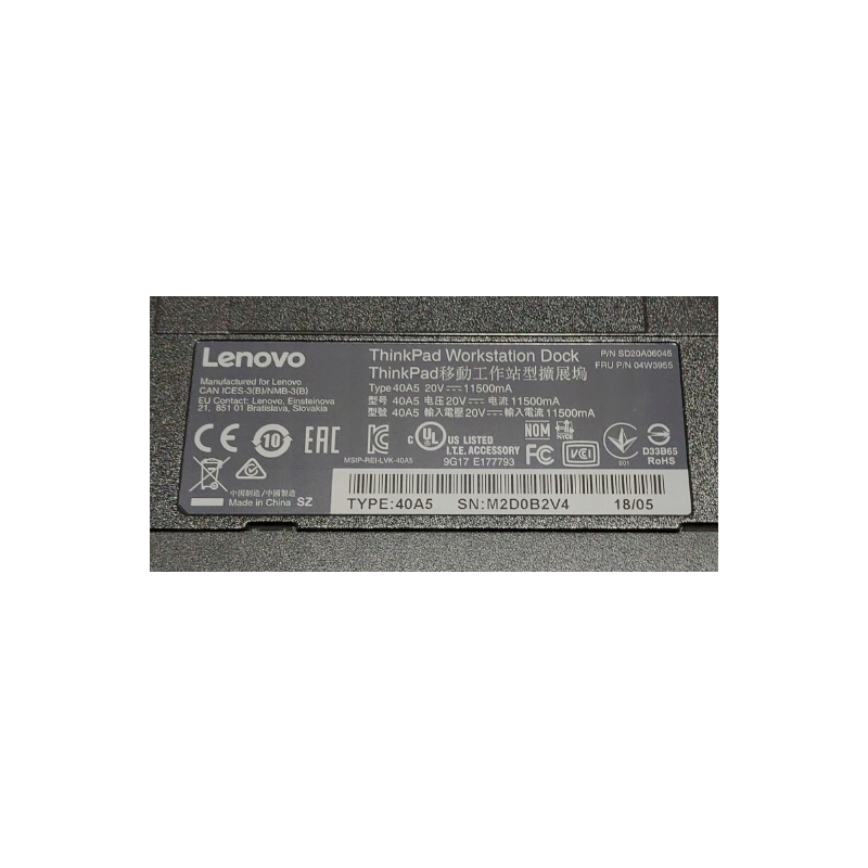 STACJA DOKUJĄCA LENOVO 40A5 USB 3.0 + 230W P50 P51