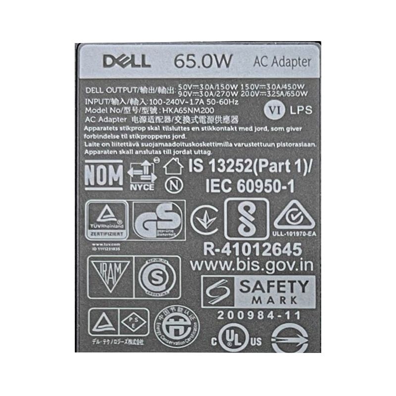 ZASILACZ DELL 65W USB-C LA65NM190 20V 3.25A 0VT148