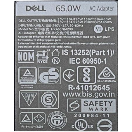 ZASILACZ DELL 65W USB-C LA65NM190 20V 3.25A 0VT148