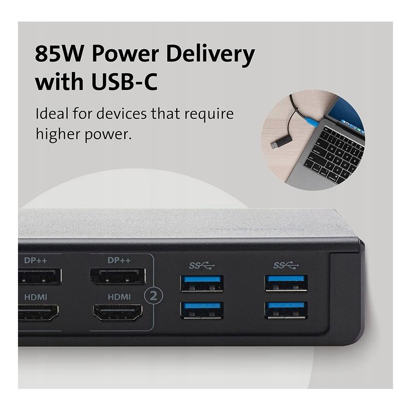 Stacja dokująca KENSINGTON USB-C 85W PD DP HDMI 4K [używana] [set]
