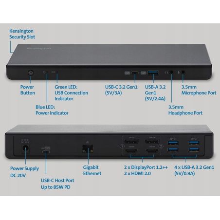 Stacja dokująca KENSINGTON USB-C 85W PD DP HDMI 4K