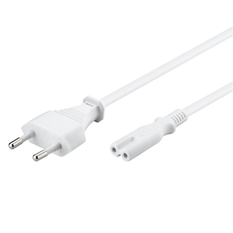 KABEL PRZEWÓD ZASILAJĄCY ÓSEMKA 2PIN C7 DO TV RTV AGD 1,5m BIAŁY