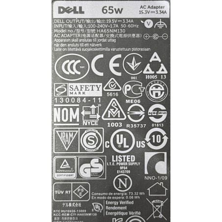 Zasilacz DELL 65W 19,5V 3,34A 7,4x5,0 PIN OWALNY